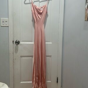 Bardot Pink Rose Backless Satin Maxi dress sz 6